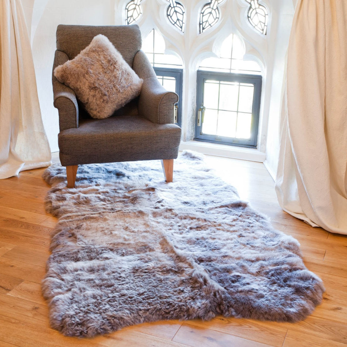 Royal Golden Icelandic Sheepskin Rug with long haired beautiful original carpet leather skin lambskin rug for the floor rug on sale for a gift #422