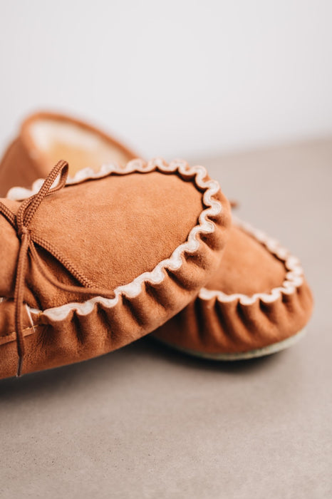 Soft Merino Sheepskin slippers with sole for men