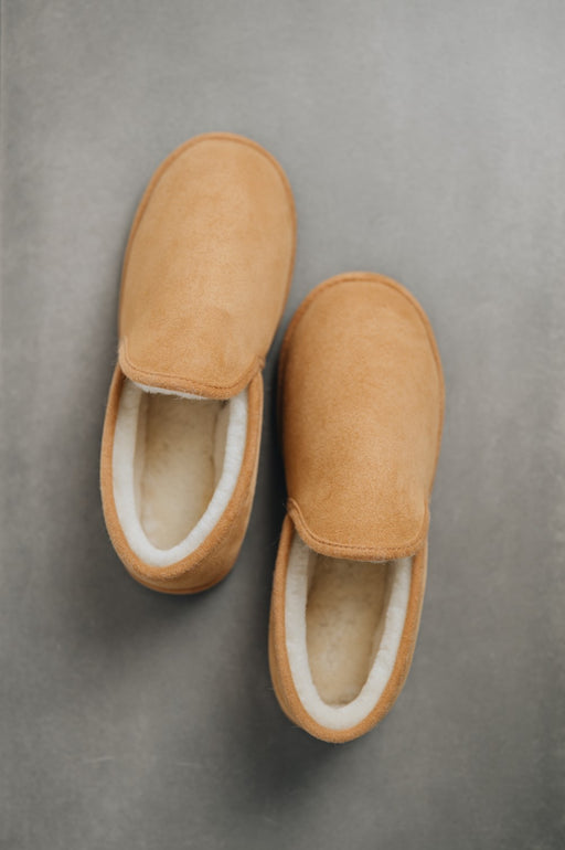 Reggie is a soft sheepskin slipper for men it is lightweight but durable