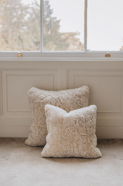 Sheepskin Cushions in oat colour