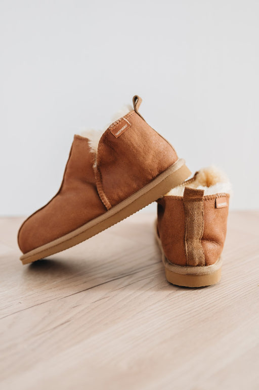 Annie Sheepskin Slipper for Womens in cognac from Shepherd