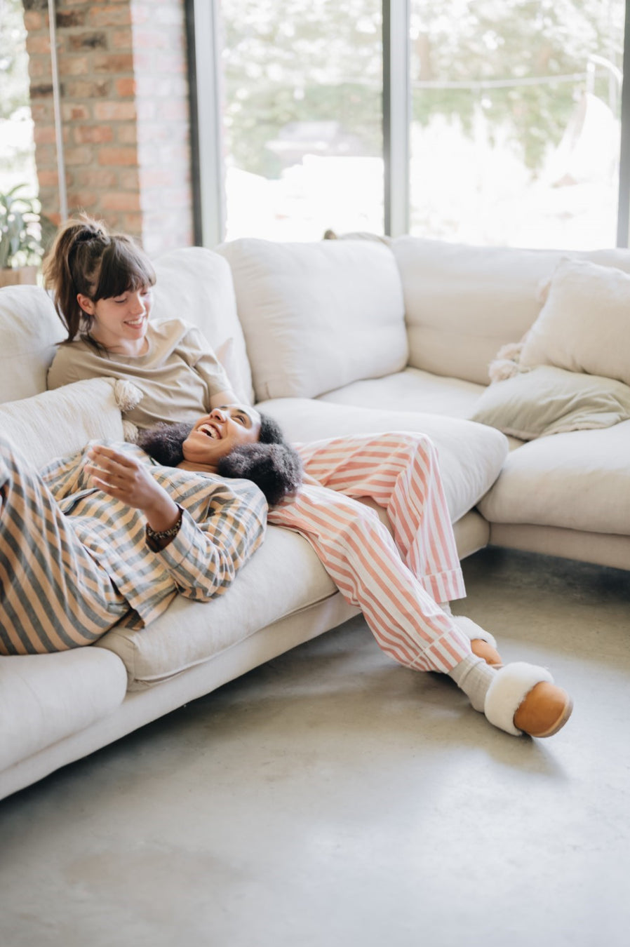 Relaxing in a pair of Ladies Sheepskins Slippers and PJ's