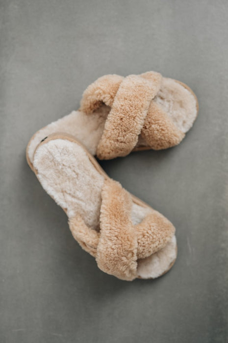 Womens Shearling slipper mules