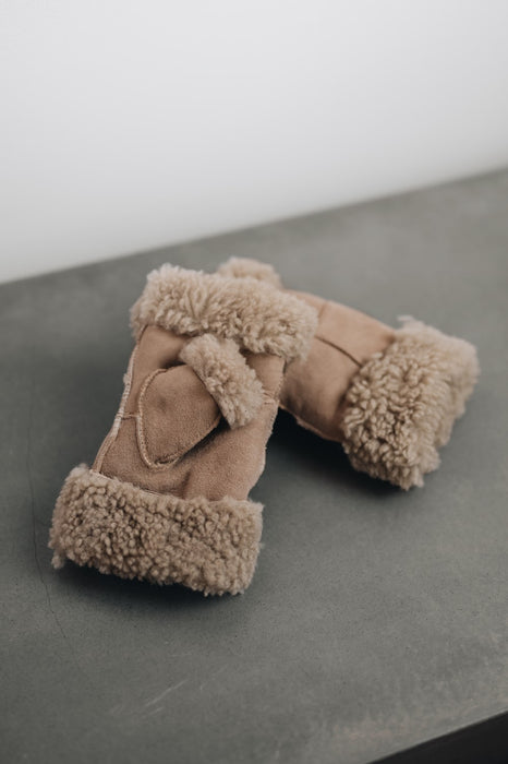 Sheepskin Fingerless Mittens