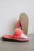 metallic pink curly sheepskin slip on slipper