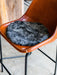 Black Smoke Round Waste Less Sheepskin Padded Seat Pad.