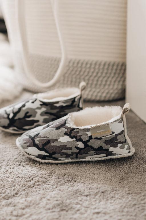 Childrens Sheepskin Slippers - Gryff camo