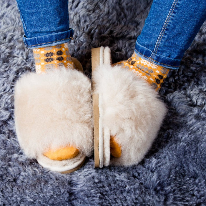  Womens Sheepskin Slippers/ Sliders Style Tessan' in Honey